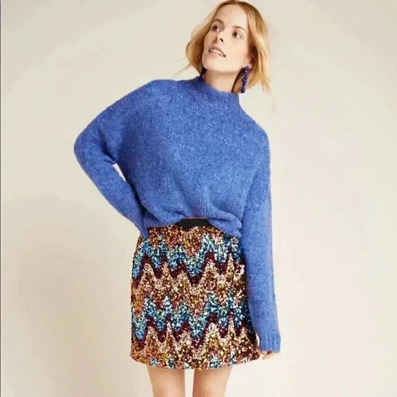 Anthropologie Dresses & Skirts - Anthropologie Zig-Zag Sequin Mini Skirt